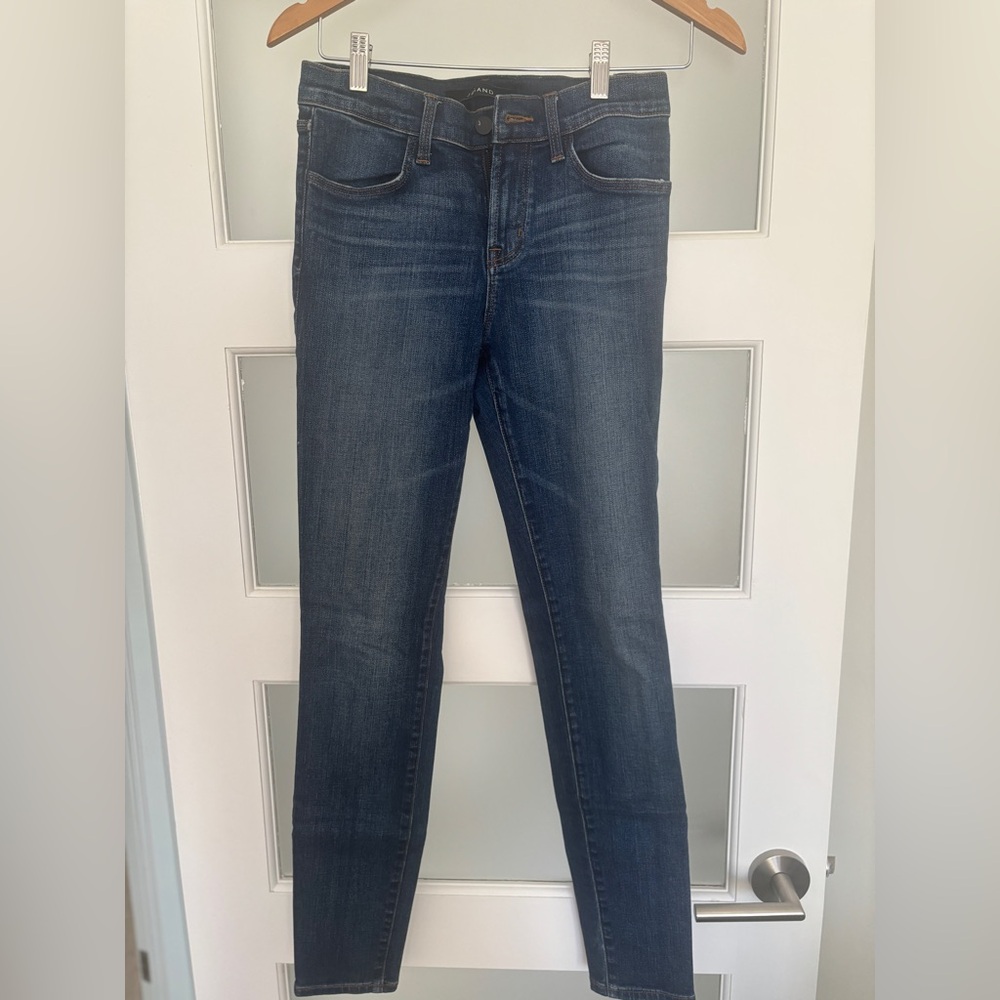 J Brand Indigo Jeans with Orange Stitching